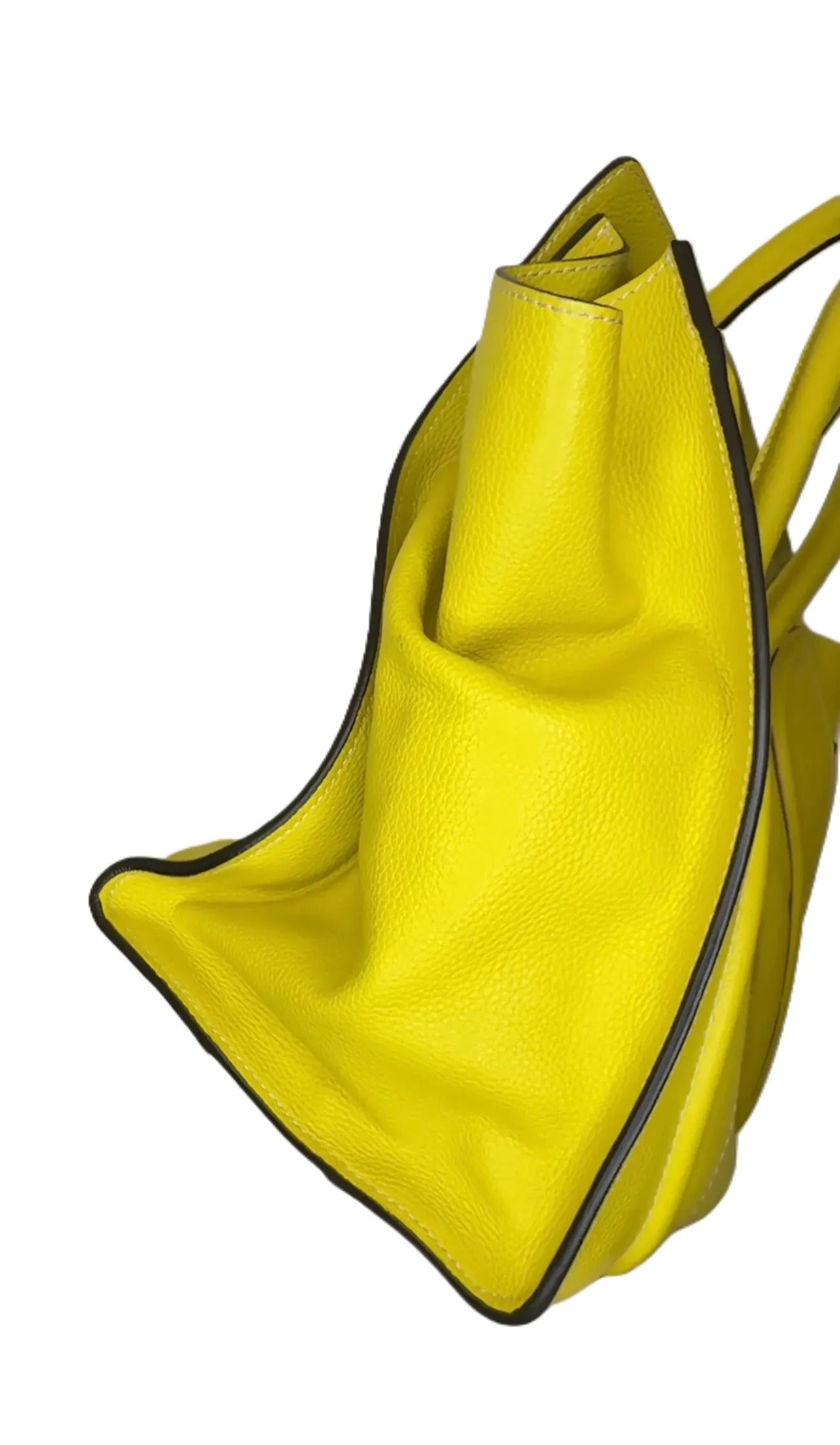 Celine Luggage Yellow Leather Handbag for Women
