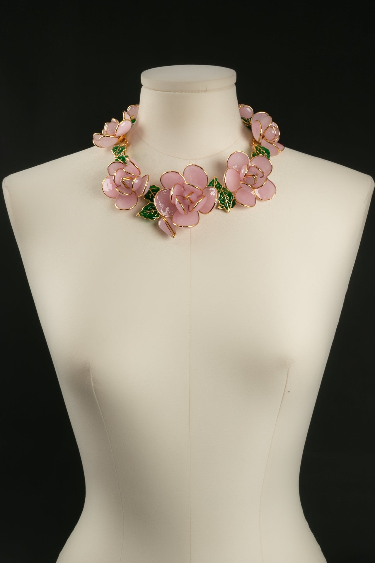 Collier en pÃƒÆ’Ã‚Â¢te de verre rose Augustine