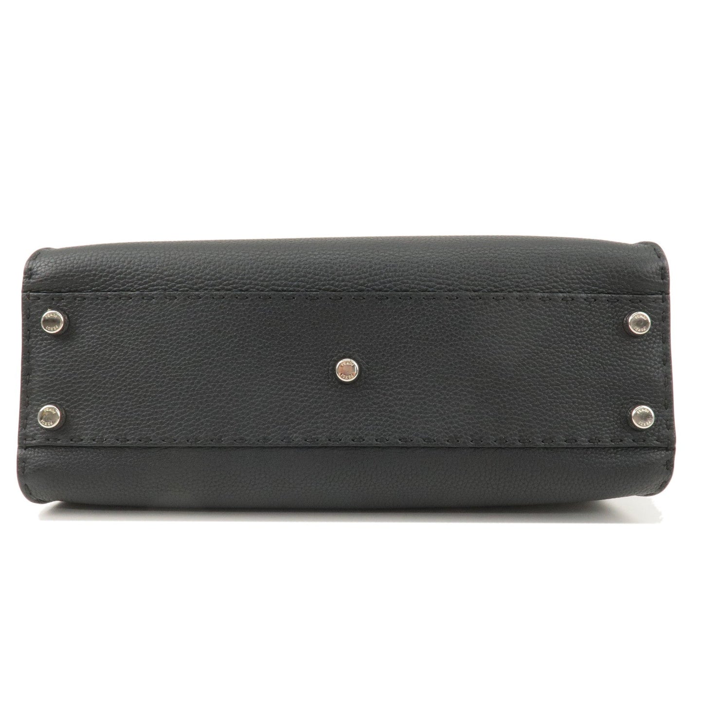 FENDI Selleria Leather Peekaboo Regular 2WAY Bag Black 8BN290