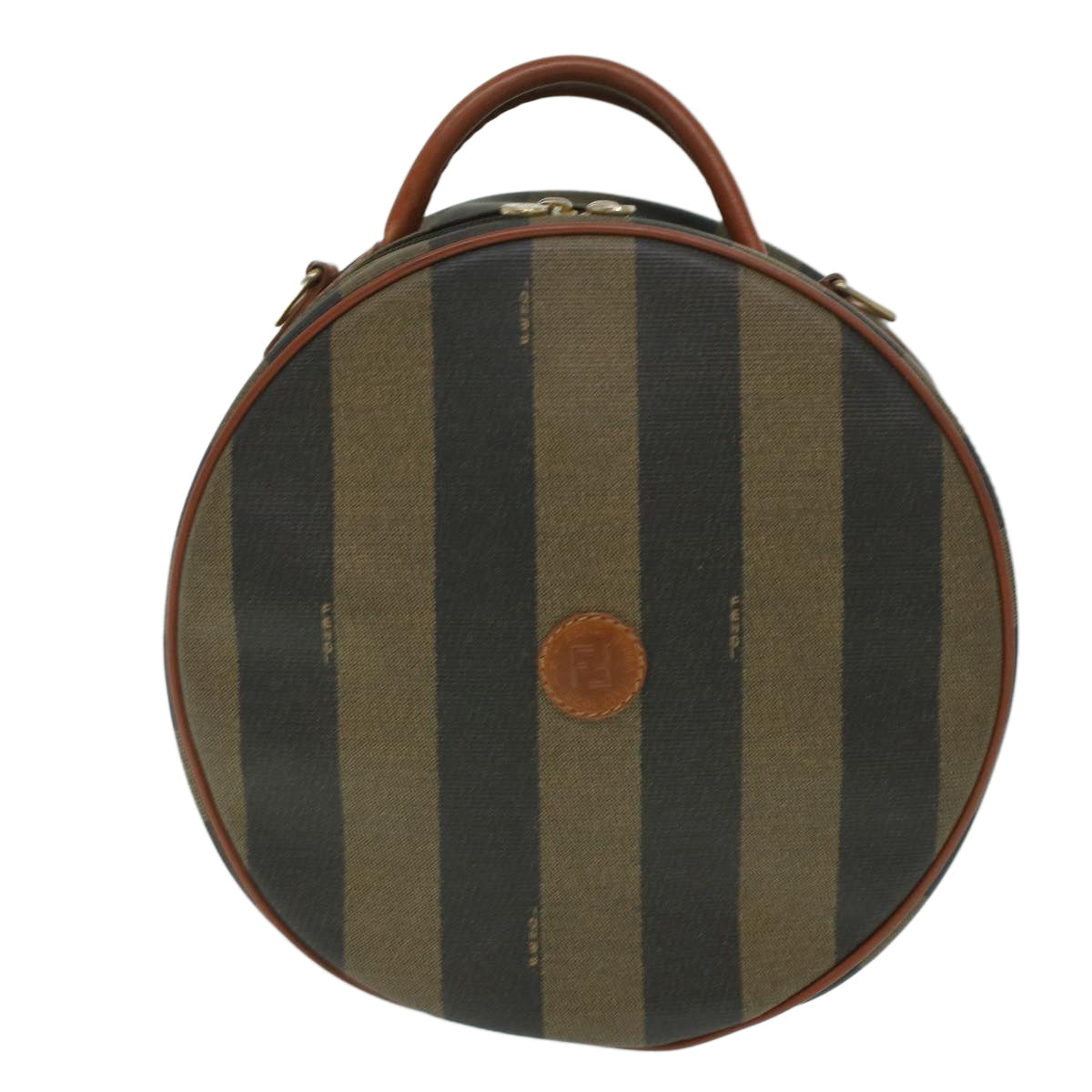 FENDI Pecan Canvas Hand Bag 2way Brown Khaki 36762
