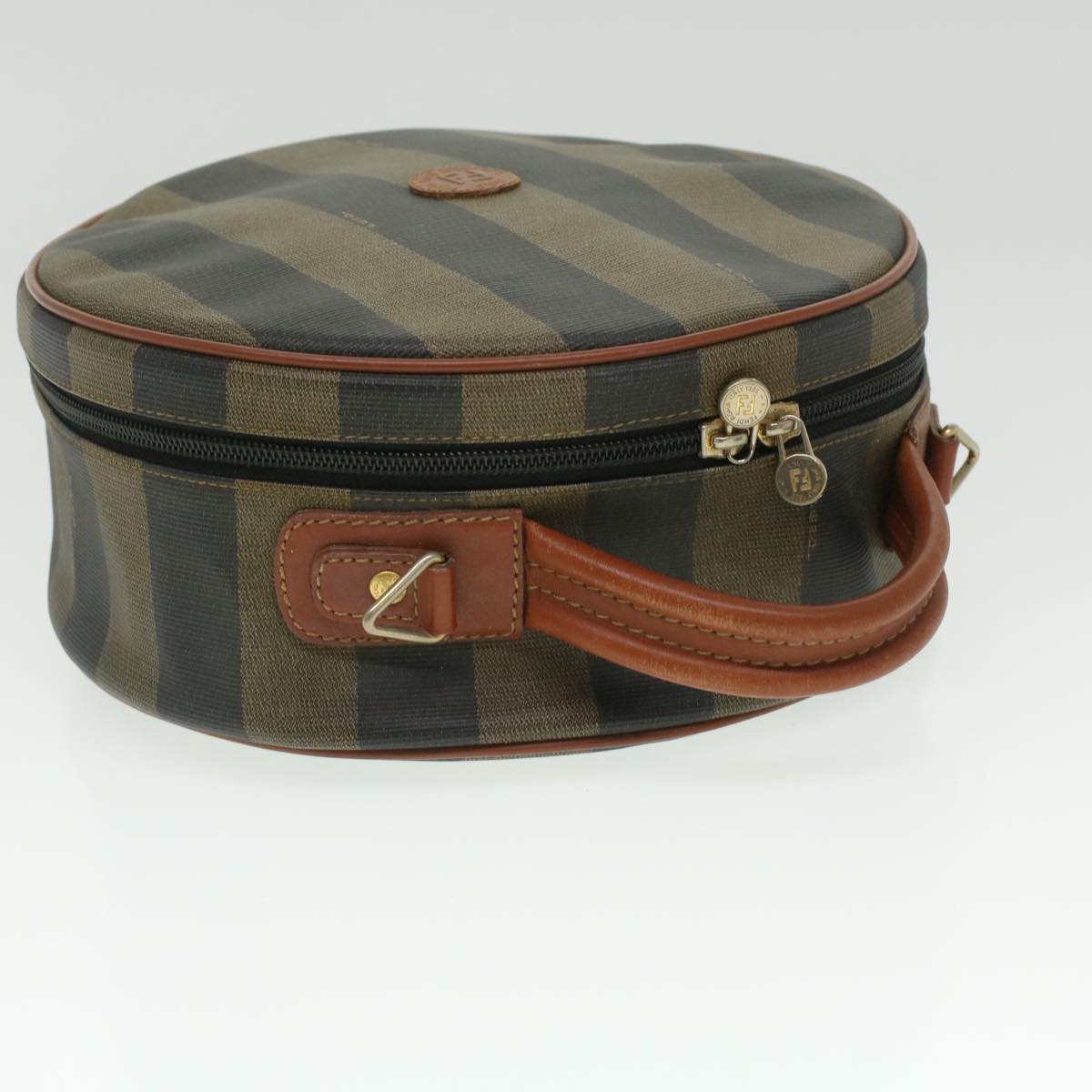 FENDI Pecan Canvas Hand Bag 2way Brown Khaki 36762