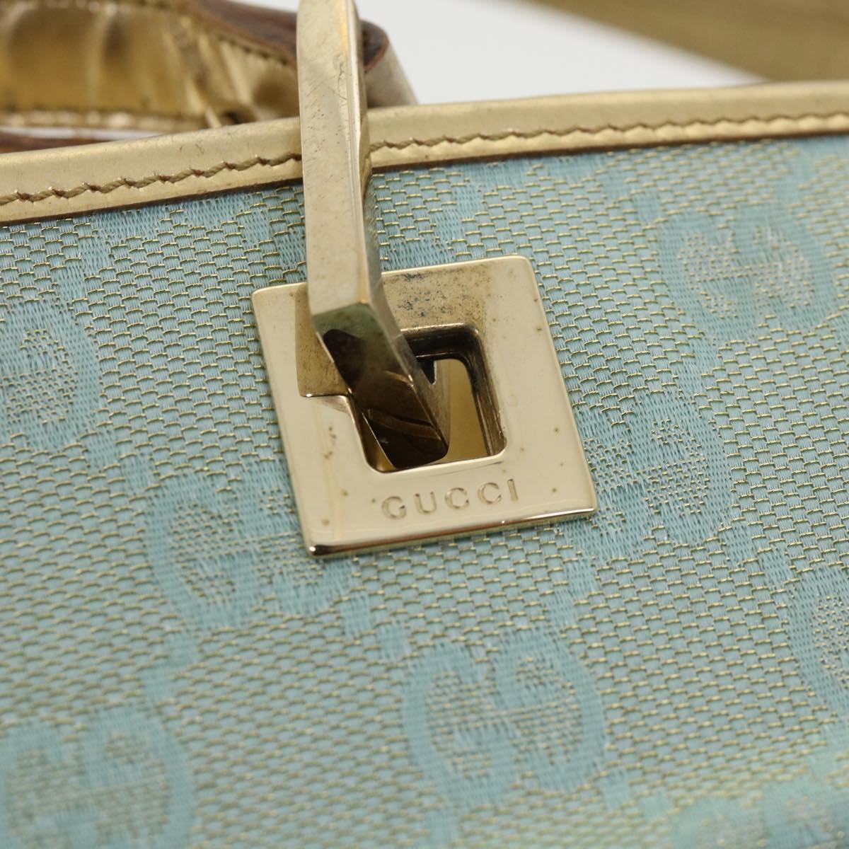 GUCCI GG Canvas Shoulder Bag Light Blue 0021099 36815