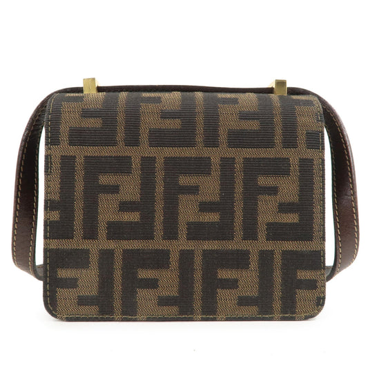 FENDI Zucca Canvas Leather Crossbody Mini Shoulder Bag