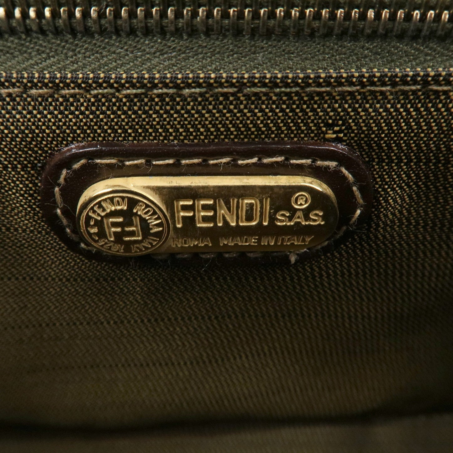 FENDI Zucca Canvas Leather Vanity Bag 2way Hand Bag 0914931