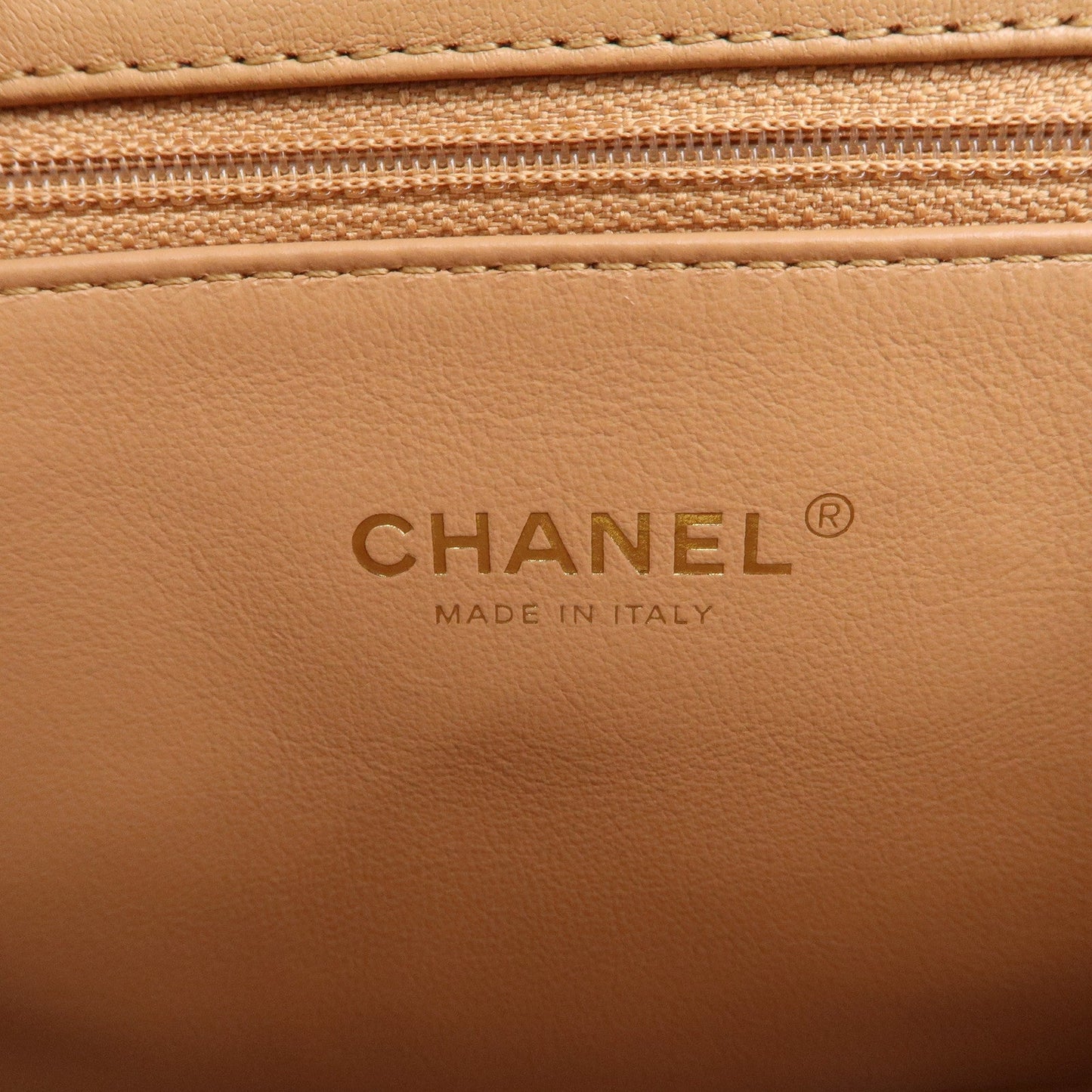CHANEL Matelasse Lamb Skin Chain Shoulder Bag Beige Gold HDW