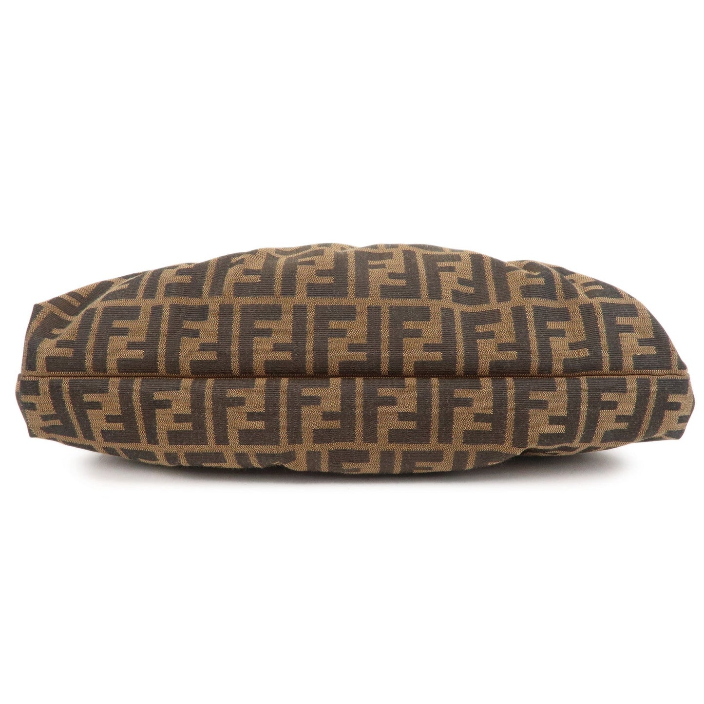 FENDI Zucca Canvas Leather Shoulder Bag Brown Black 8BR436