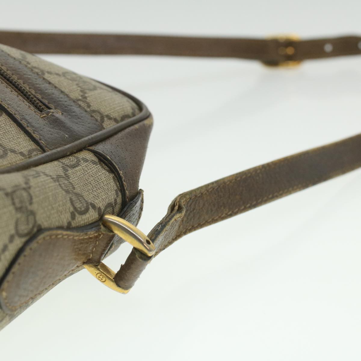 GUCCI GG Canvas Web Sherry Line Shoulder Bag Beige Red Green 37155