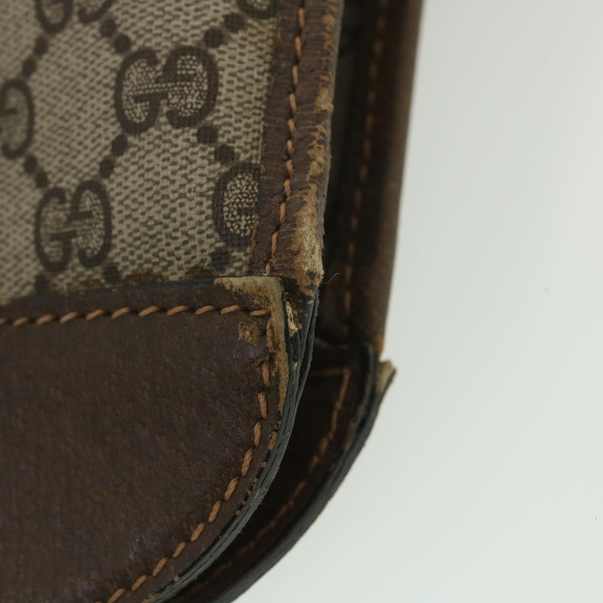 GUCCI GG Canvas Web Sherry Line Hand Bag PVC Leather Beige Red Green 37344
