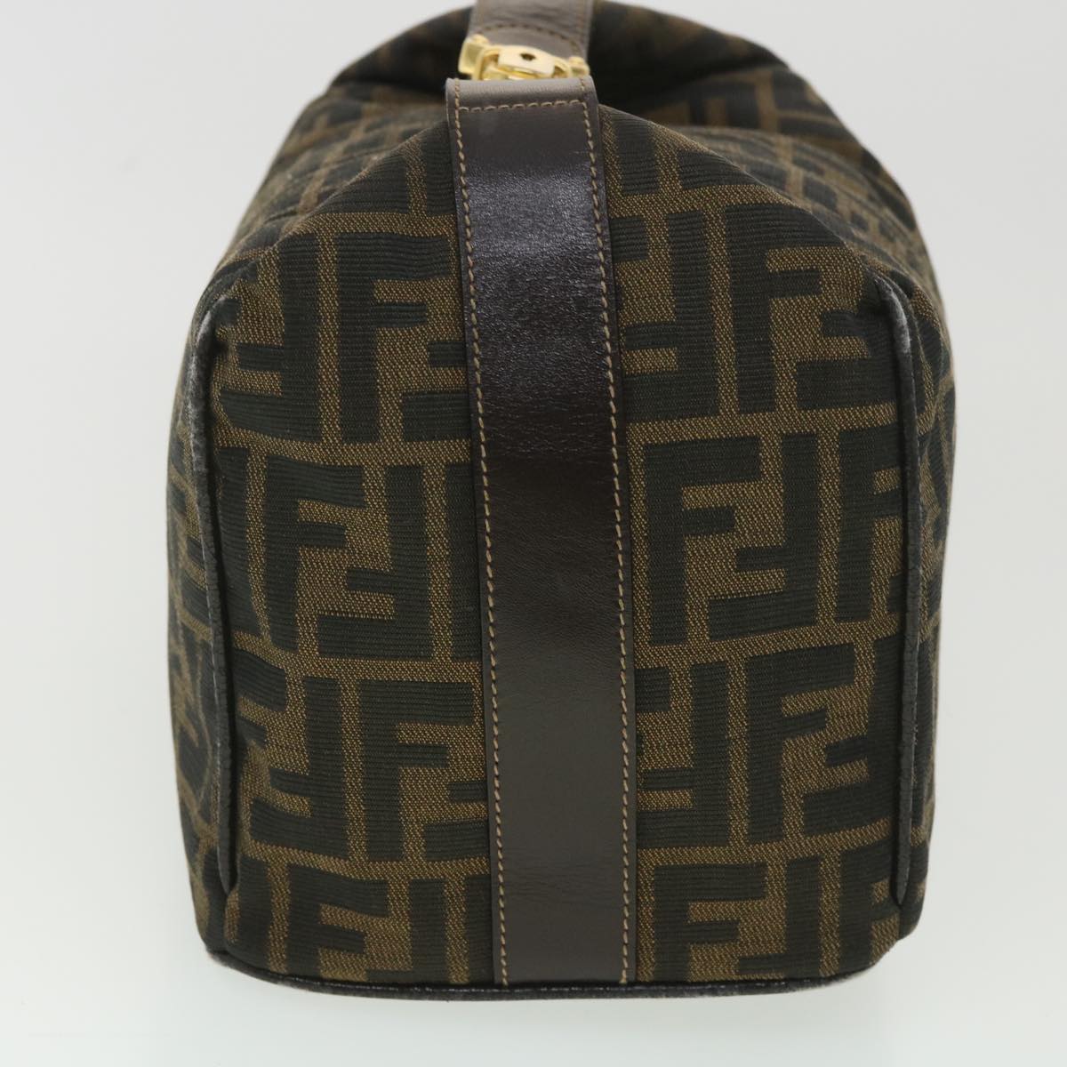 FENDI Zucca Canvas Vanity Cosmetic Pouch Black Brown 37617