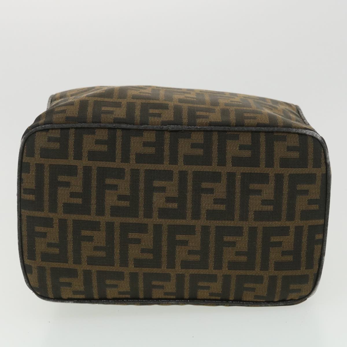 FENDI Zucca Canvas Vanity Cosmetic Pouch Black Brown 37617