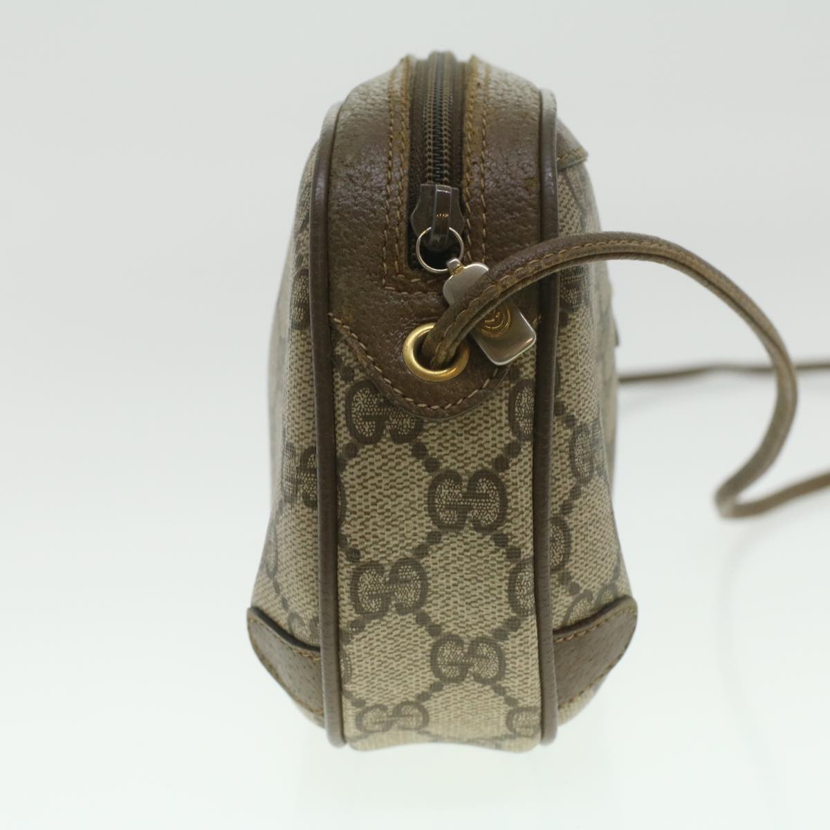 GUCCI GG Canvas Web Sherry Line Shoulder Bag Beige Red 89.02.066 37720
