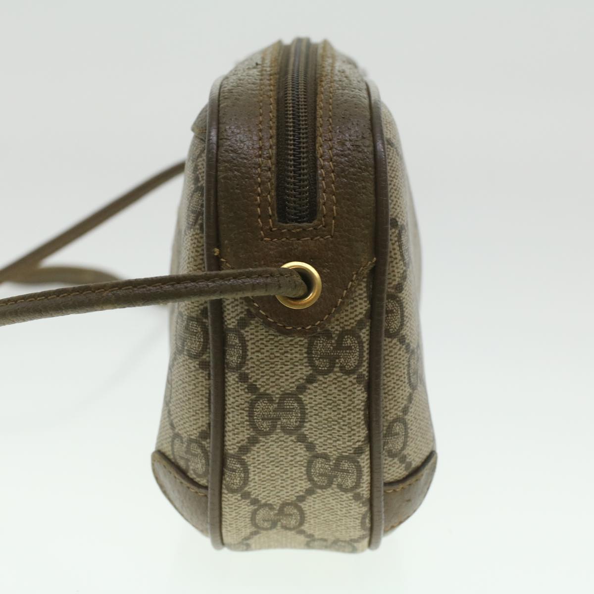 GUCCI GG Canvas Web Sherry Line Shoulder Bag Beige Red 89.02.066 37720