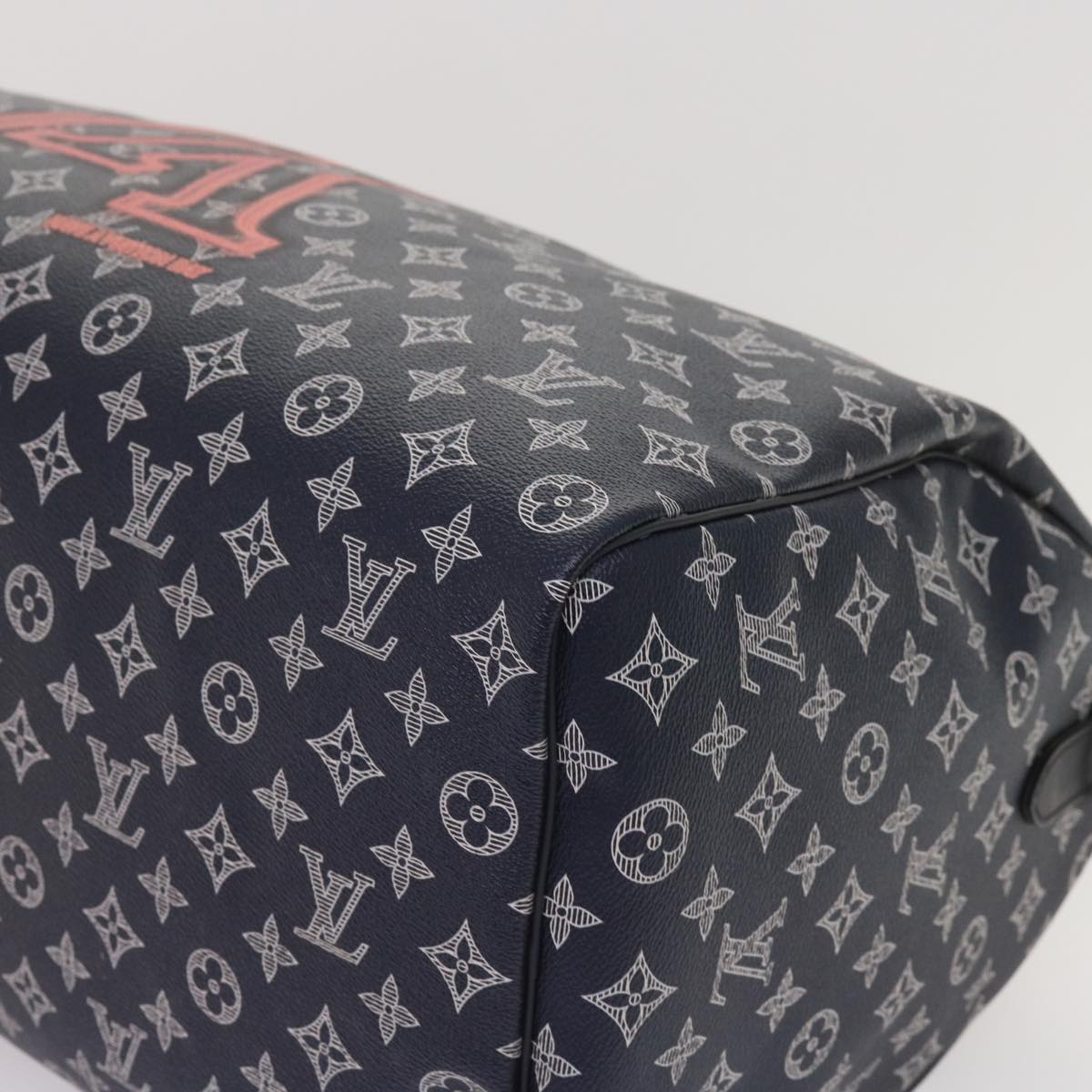 LOUIS VUITTON Monogram Ink Keepall Bandouliere 50 Bag Navy M43684 LV 37879A