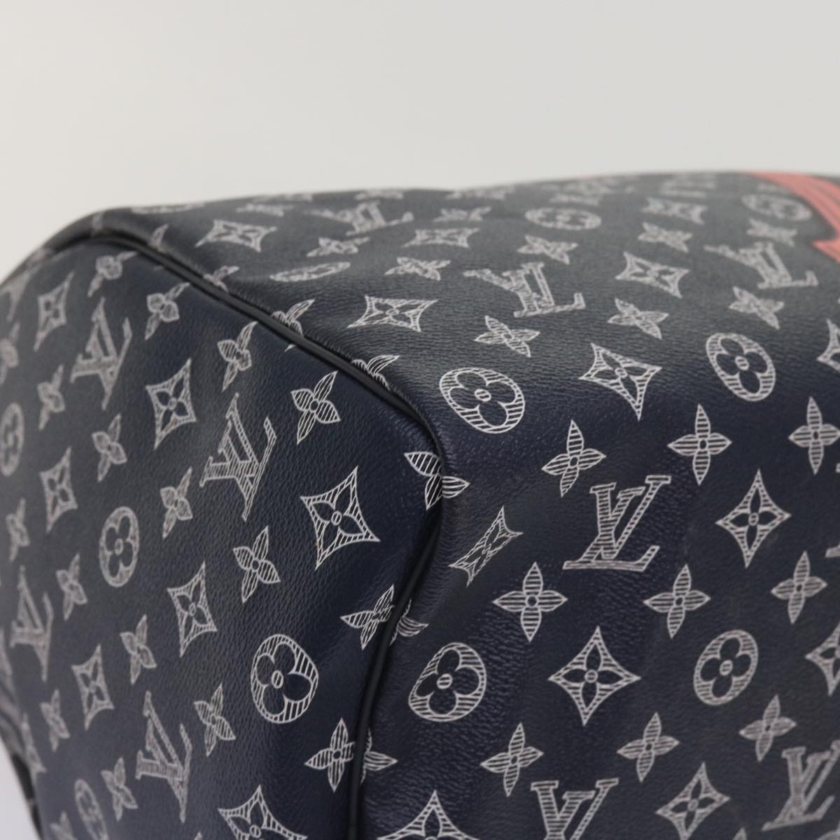 LOUIS VUITTON Monogram Ink Keepall Bandouliere 50 Bag Navy M43684 LV 37879A