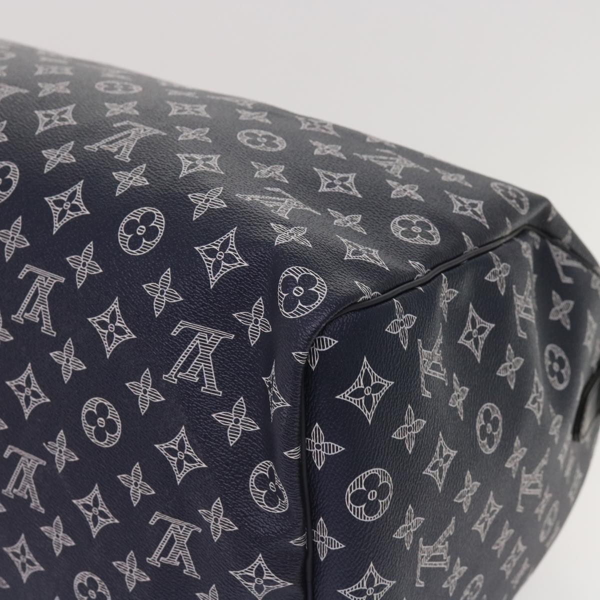 LOUIS VUITTON Monogram Ink Keepall Bandouliere 50 Bag Navy M43684 LV 37879A