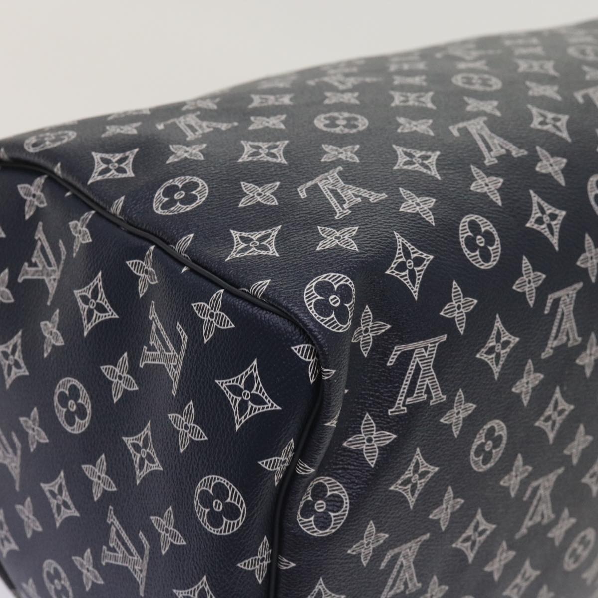 LOUIS VUITTON Monogram Ink Keepall Bandouliere 50 Bag Navy M43684 LV 37879A