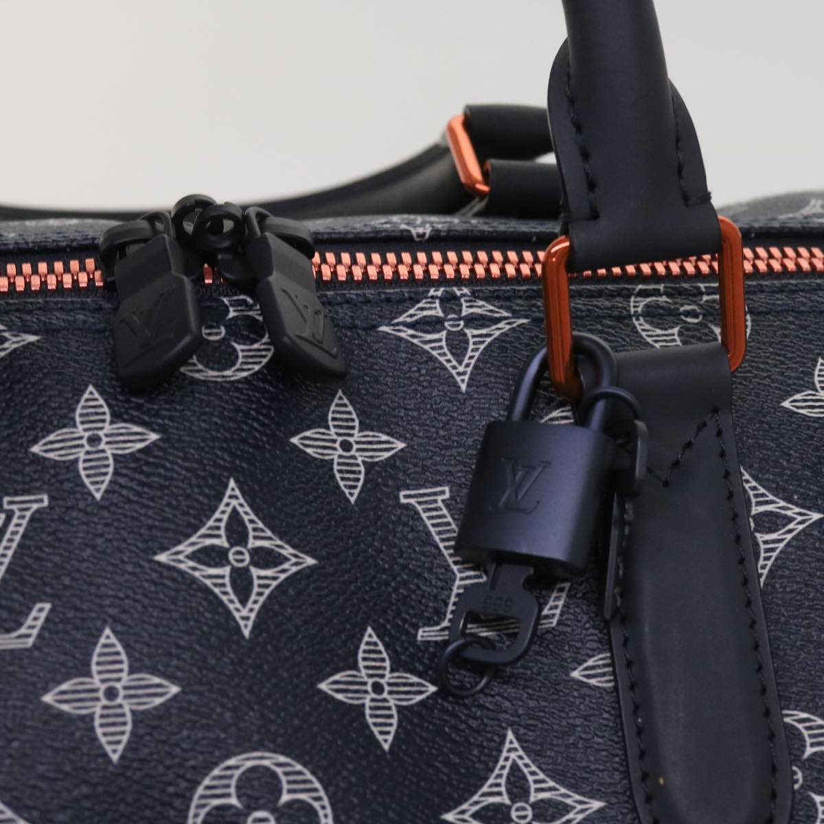 LOUIS VUITTON Monogram Ink Keepall Bandouliere 50 Bag Navy M43684 LV 37879A