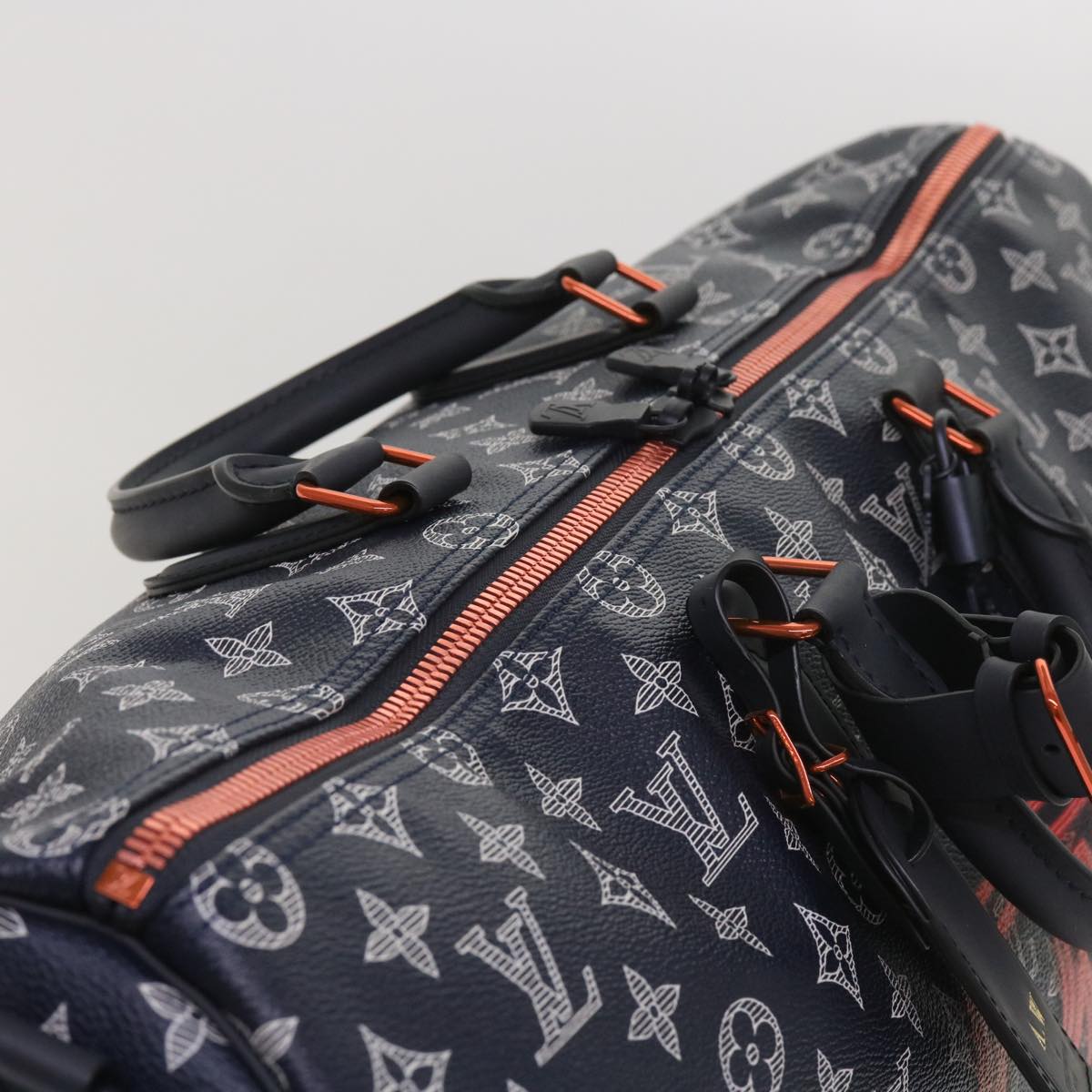 LOUIS VUITTON Monogram Ink Keepall Bandouliere 50 Bag Navy M43684 LV 37879A