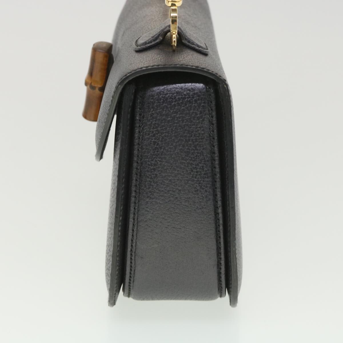 GUCCI Bamboo Hand Bag Leather Gray 000.926.0633 37969