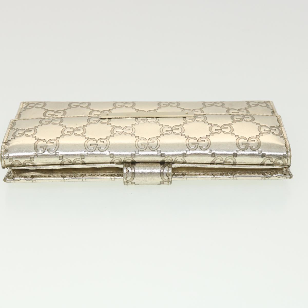 GUCCI GG Canvas Guccissima Long Wallet Silver 112715 37982