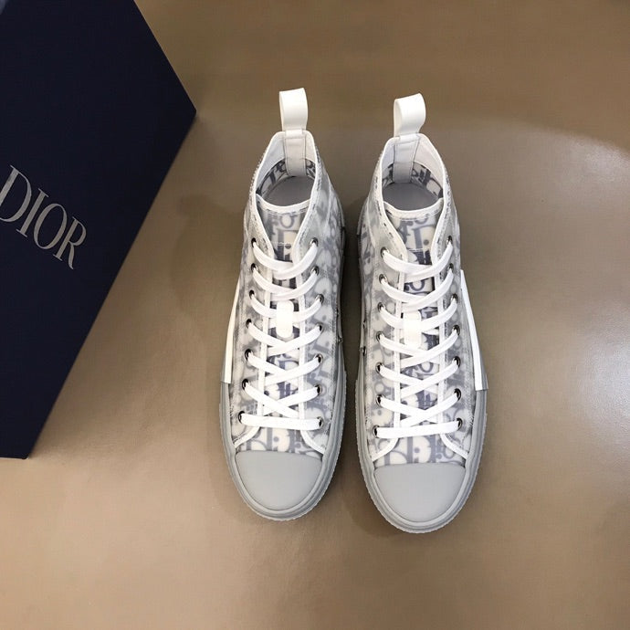 GLM - DIR B23 White and Navy HIGH-TOP SNEAKER