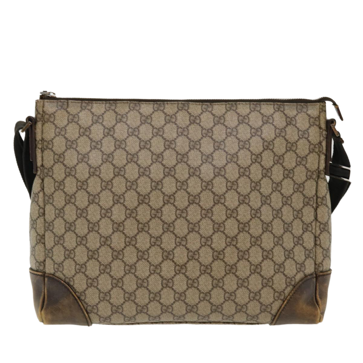 GUCCI GG Canvas Shoulder Bag PVC Leather Beige 110054 38039