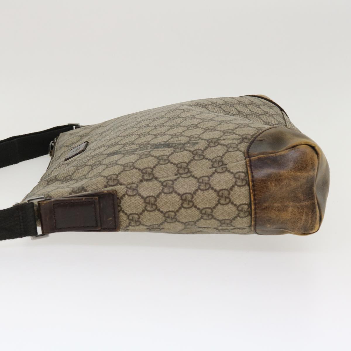 GUCCI GG Canvas Shoulder Bag PVC Leather Beige 110054 38039