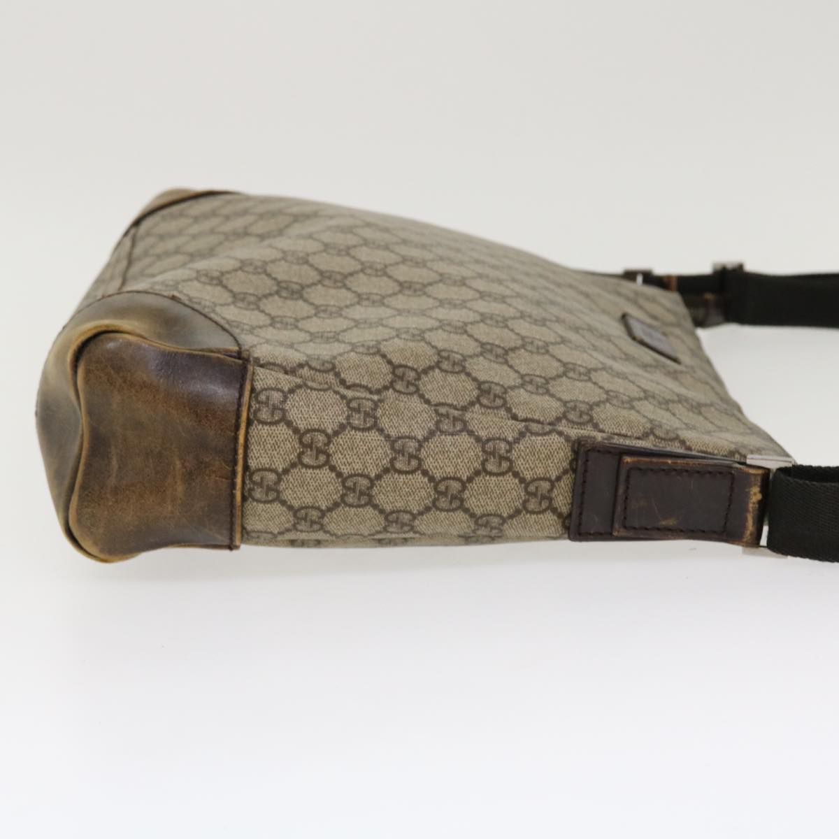 GUCCI GG Canvas Shoulder Bag PVC Leather Beige 110054 38039