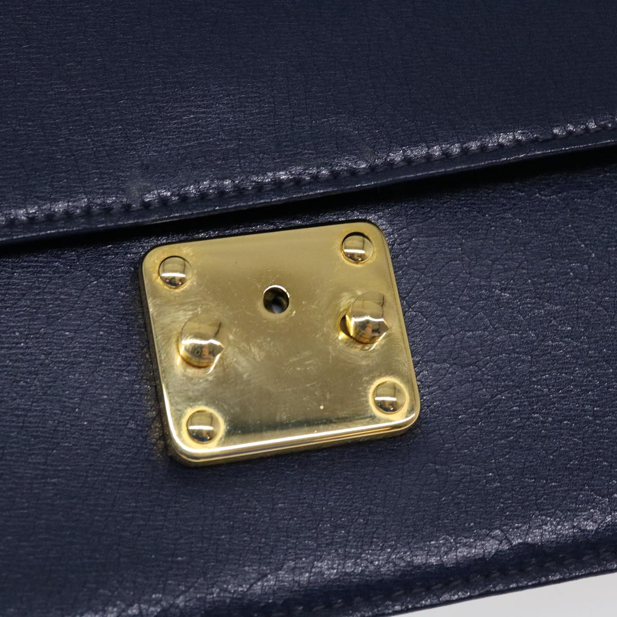 FENDI Hand Bag Leather 2way Navy 38043