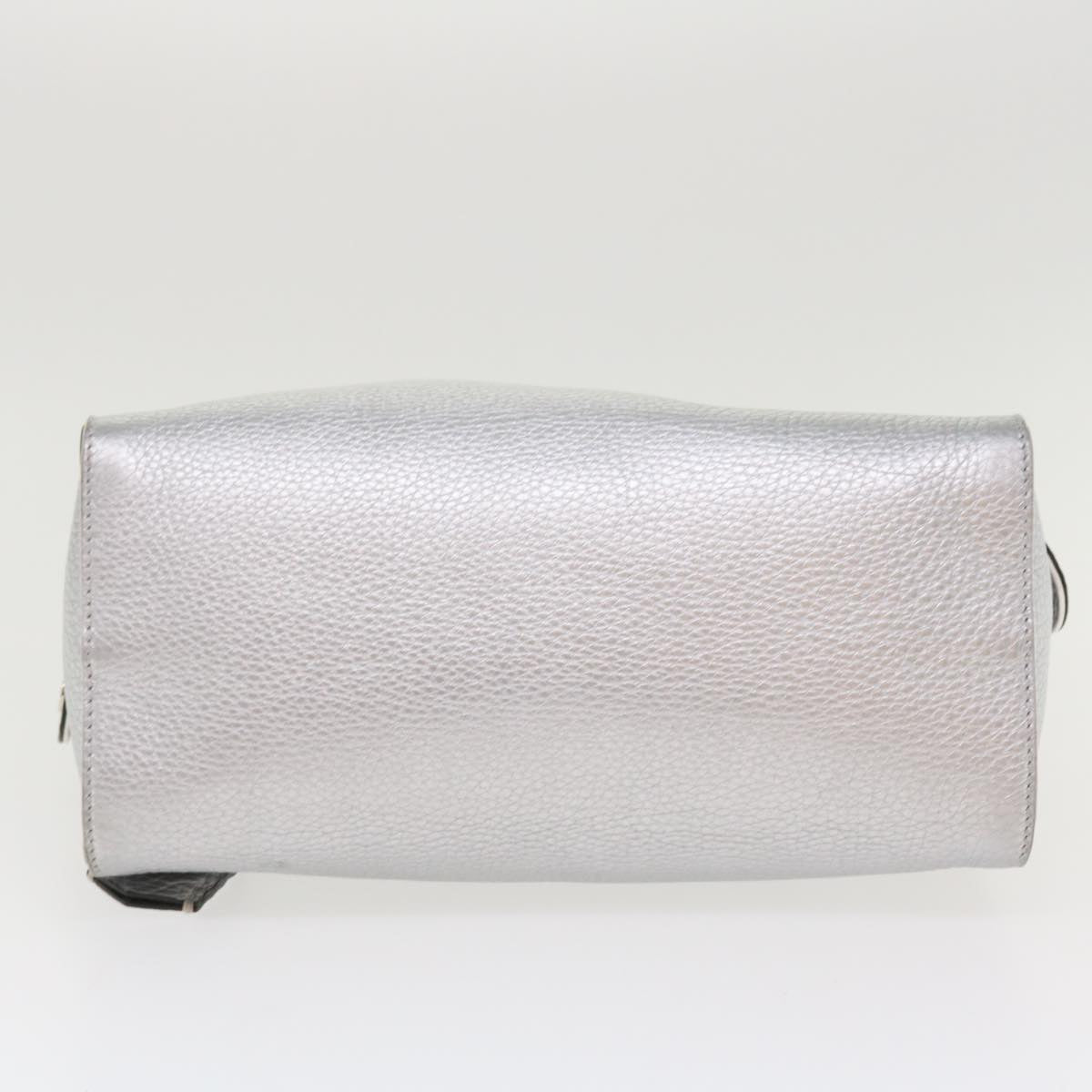 FENDI Hand Bag Leather 2way Silver 38070