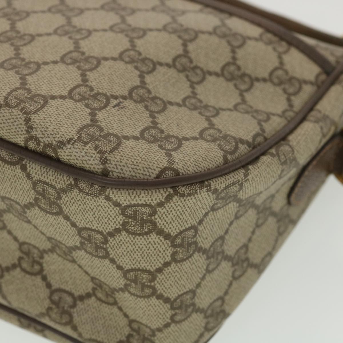 GUCCI GG Canvas Web Sherry Line Shoulder Bag Beige Red 89.02.077 38096