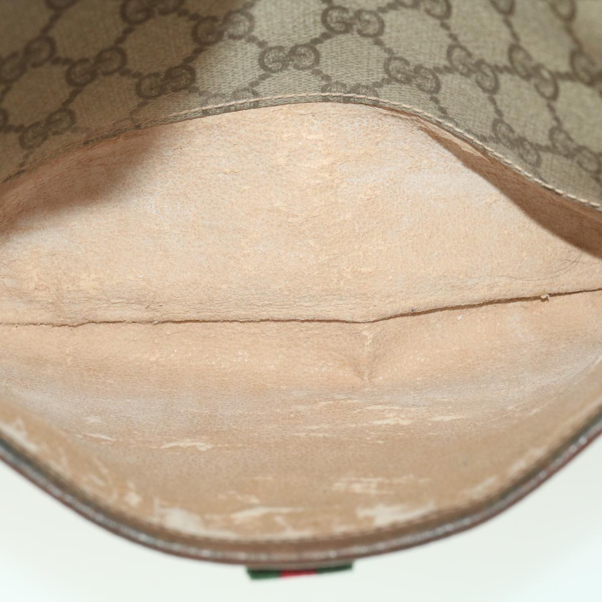 GUCCI GG Canvas Web Sherry Line Shoulder Bag Beige Red 89.02.077 38096