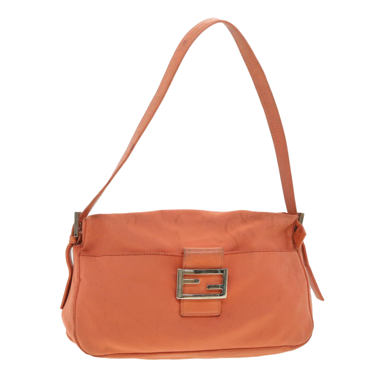 FENDI Mamma Baguette Shoulder Bag Nylon Orange 2321.26566.018 38105