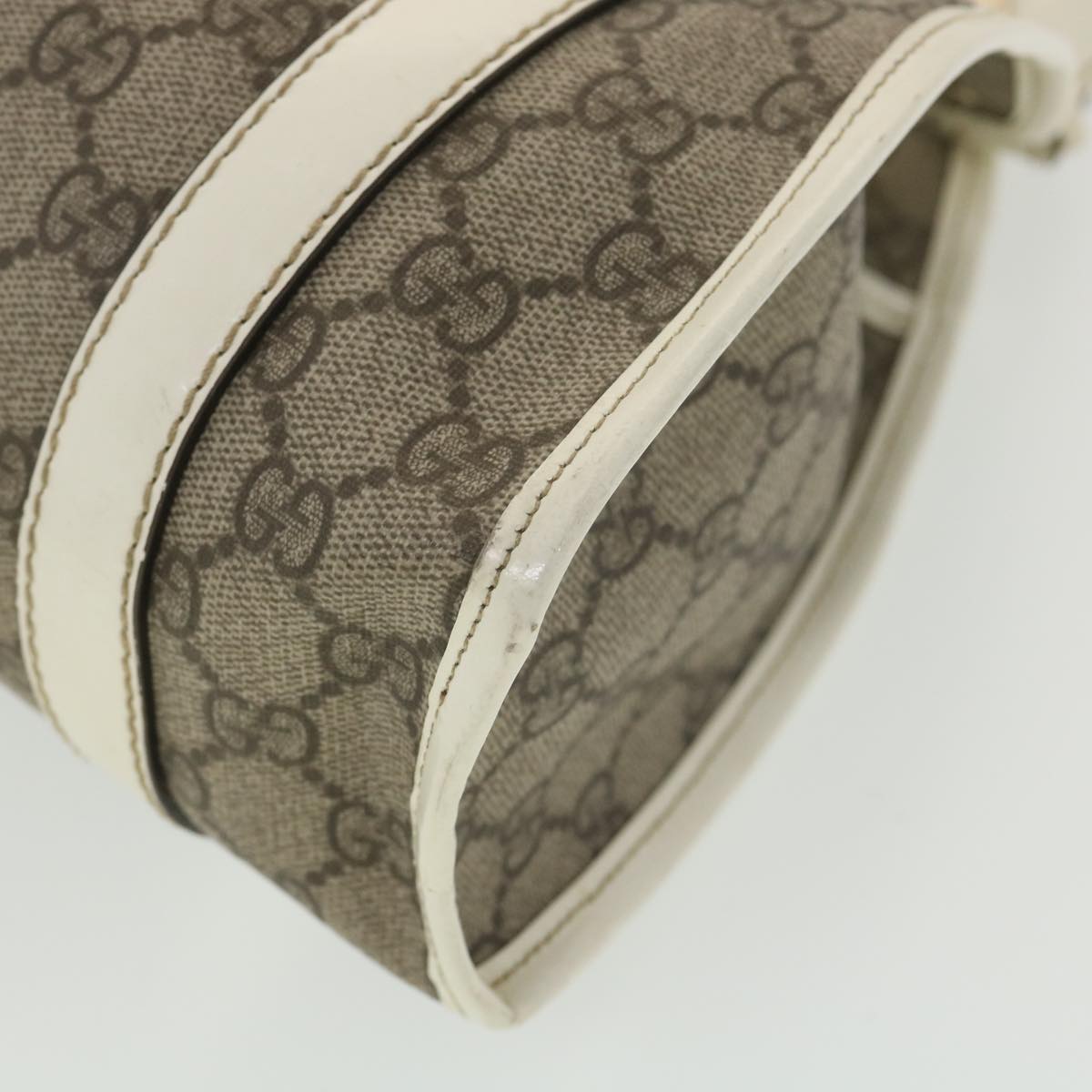 GUCCI GG Supreme Hand Bag PVC Leather Beige 203495 38280