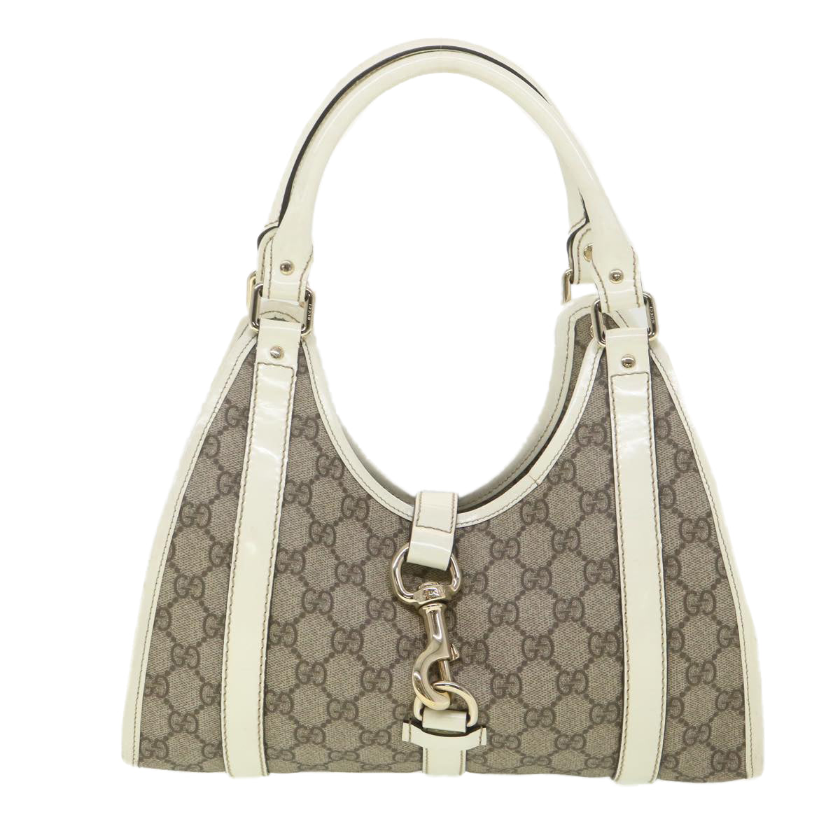 GUCCI GG Supreme Hand Bag PVC Leather Beige 203495 38280