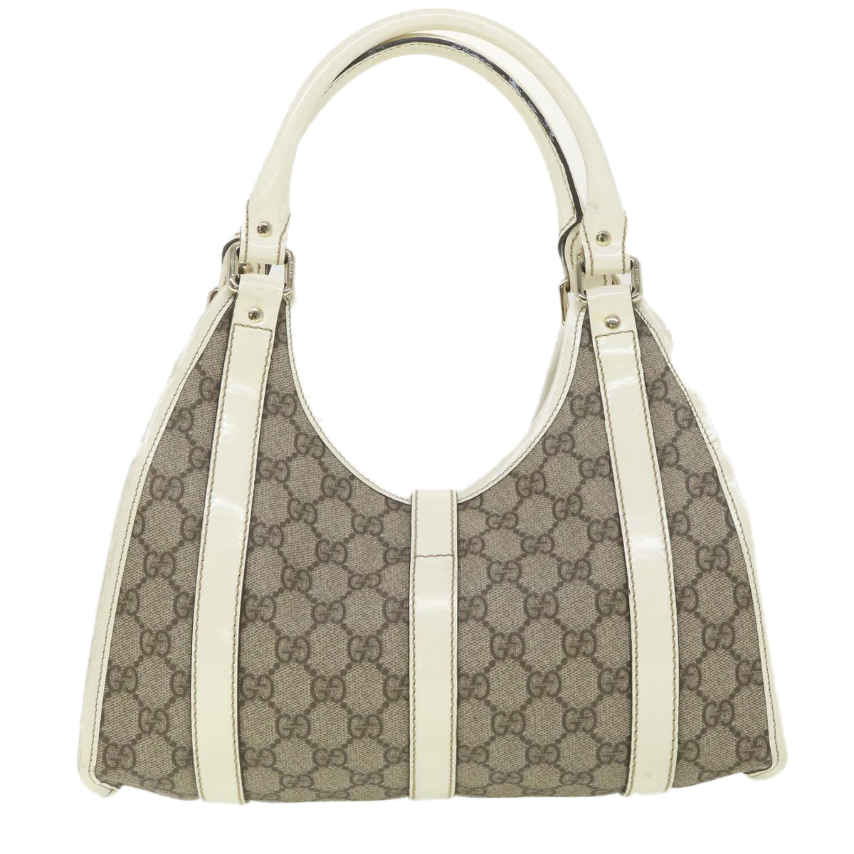 GUCCI GG Supreme Hand Bag PVC Leather Beige 203495 38280