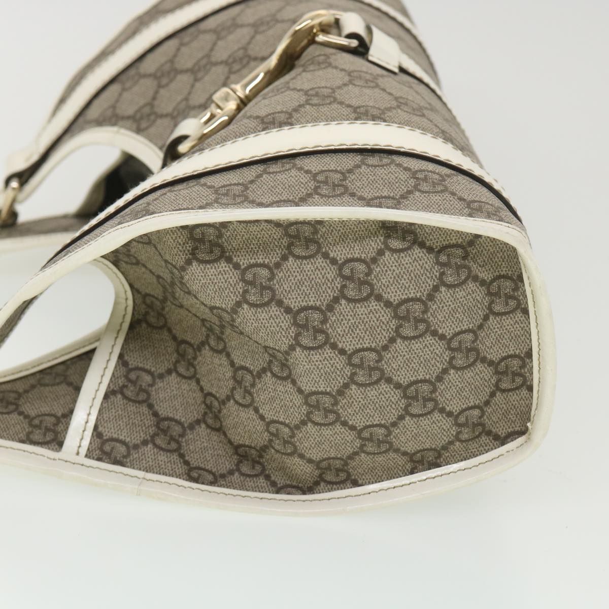 GUCCI GG Supreme Hand Bag PVC Leather Beige 203495 38280