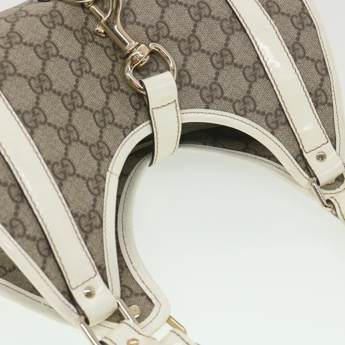 GUCCI GG Supreme Hand Bag PVC Leather Beige 203495 38280