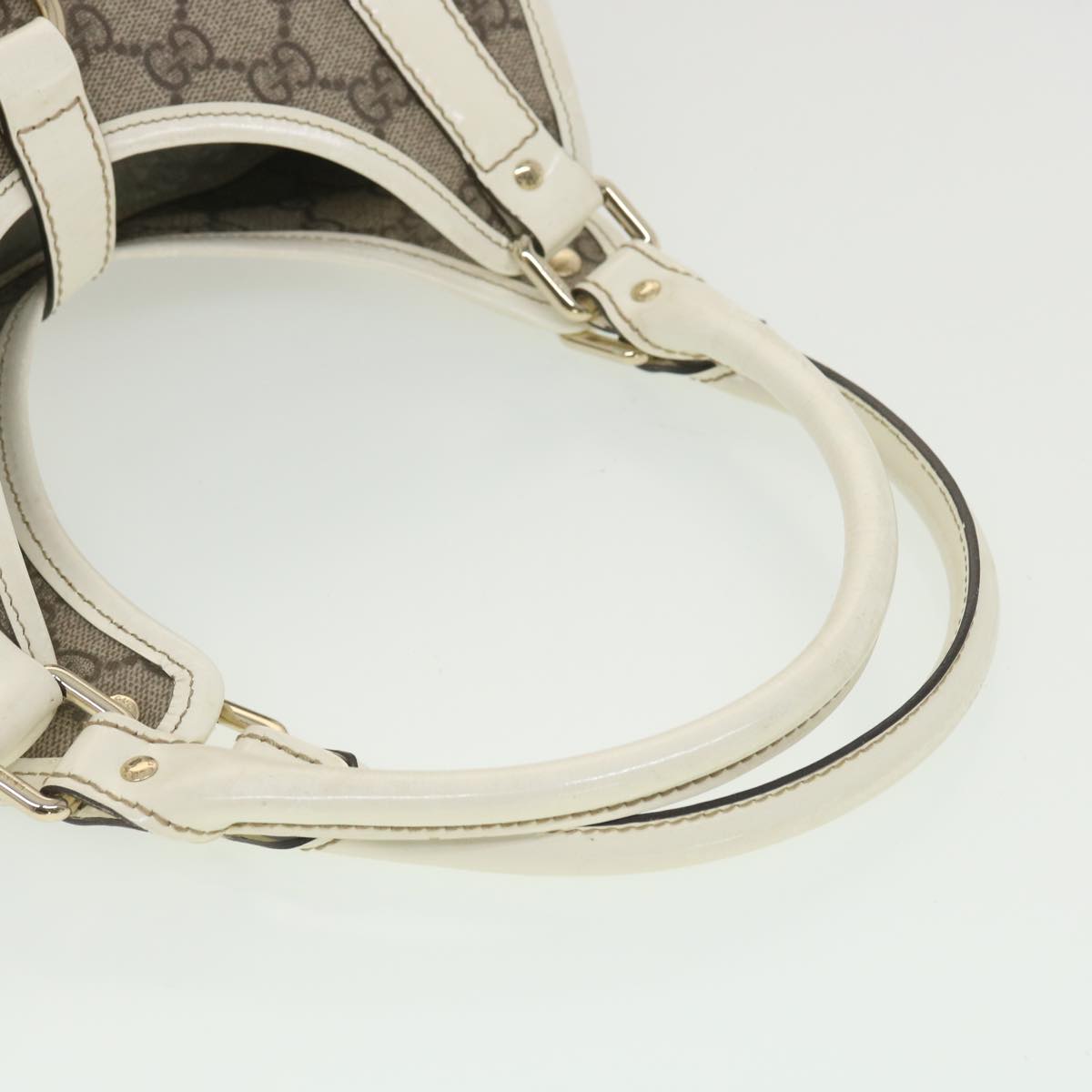 GUCCI GG Supreme Hand Bag PVC Leather Beige 203495 38280