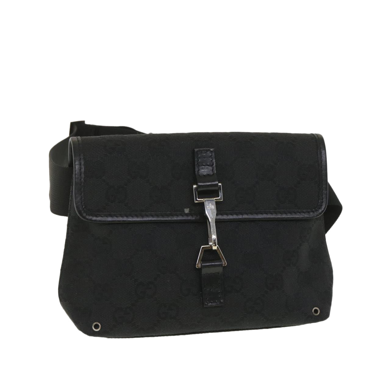 GUCCI GG Canvas Waist bag Black 92543 38318