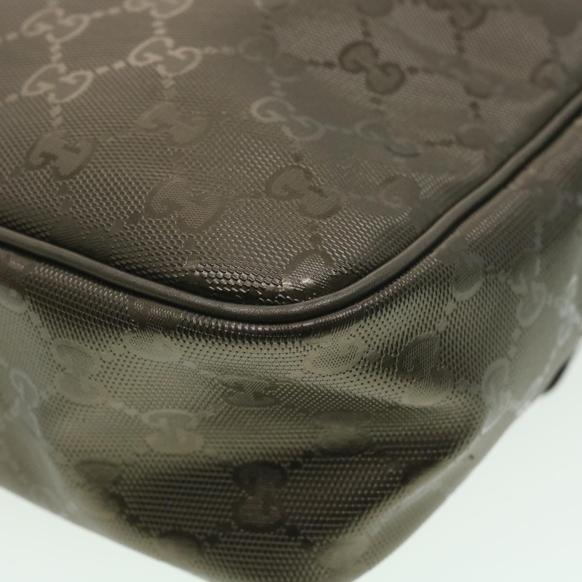 GUCCI GG implementation Shoulder Bag PVC Leather Khaki 233268 38378