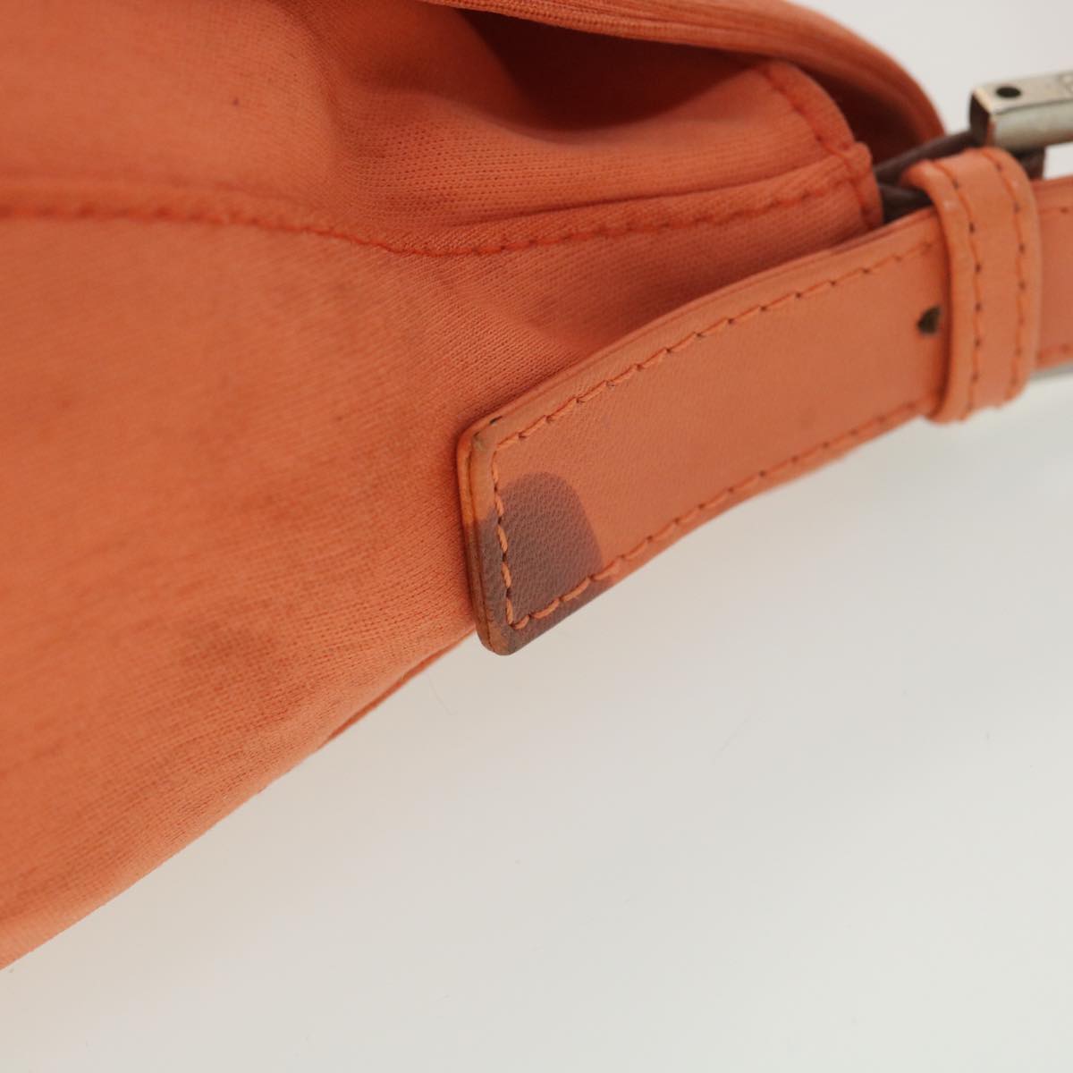 FENDI Mamma Baguette Shoulder Bag Nylon Orange 38480