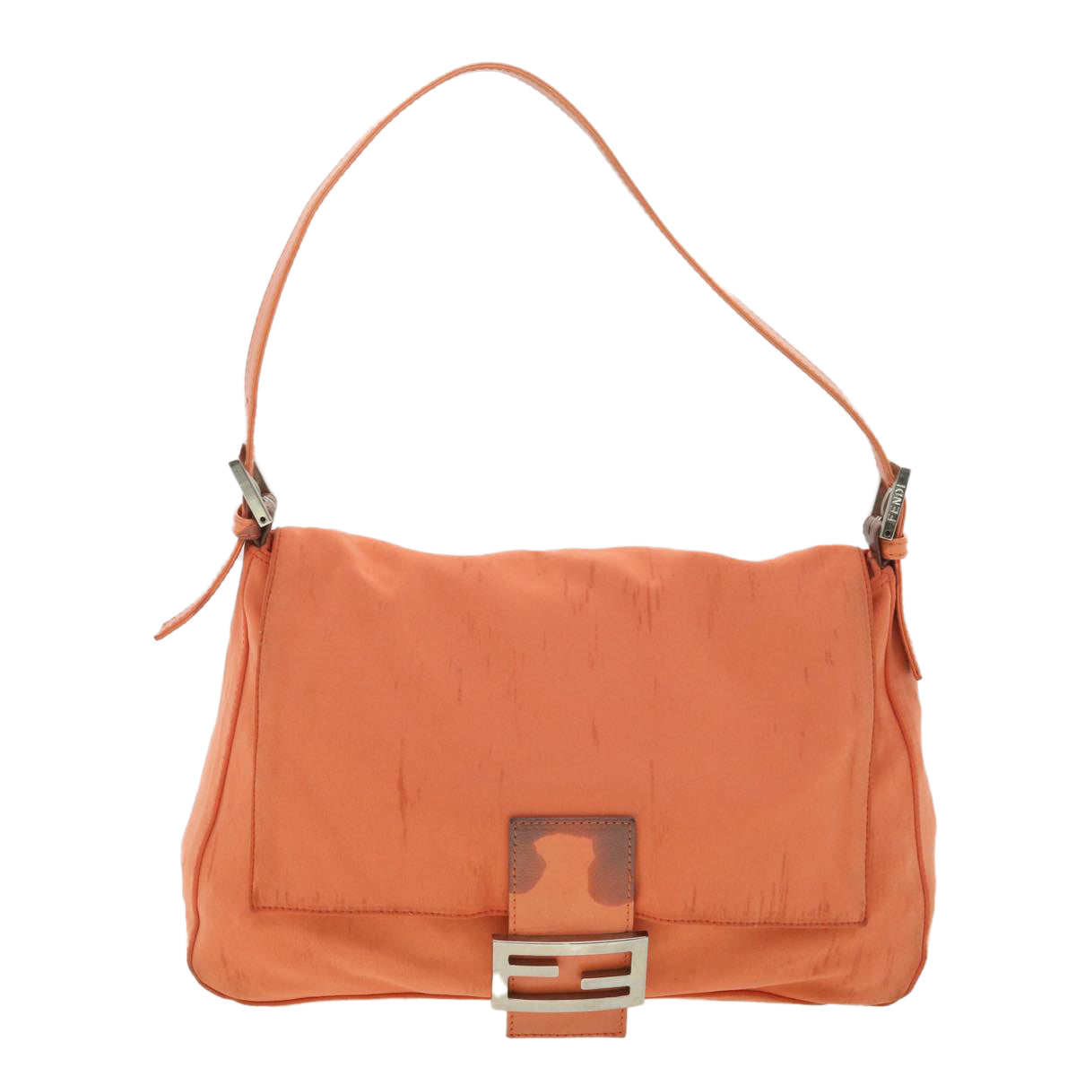 FENDI Mamma Baguette Shoulder Bag Nylon Orange 38480