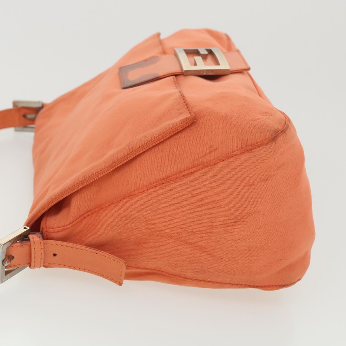 FENDI Mamma Baguette Shoulder Bag Nylon Orange 38480