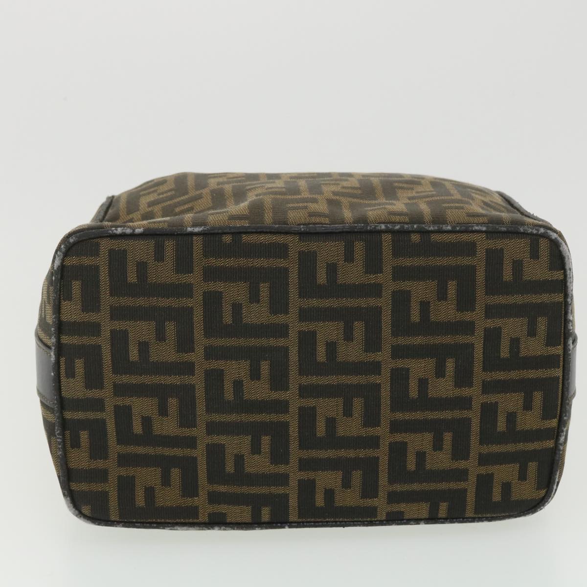 FENDI Zucca Canvas Hand Pouch Nylon Black Brown 38514