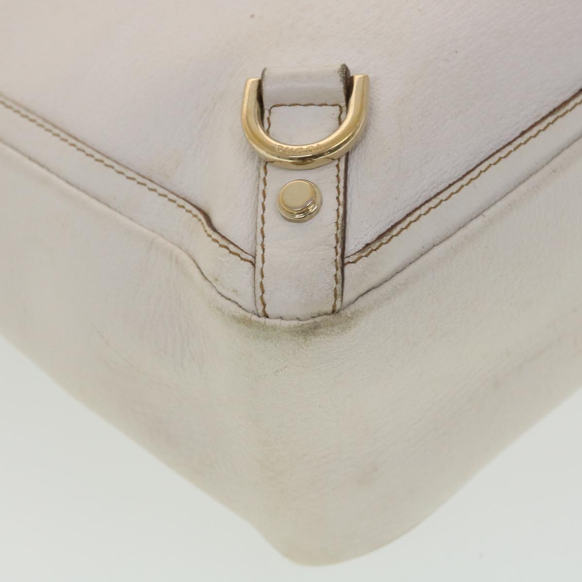 GUCCI Shoulder Bag Leather White 130739 38678