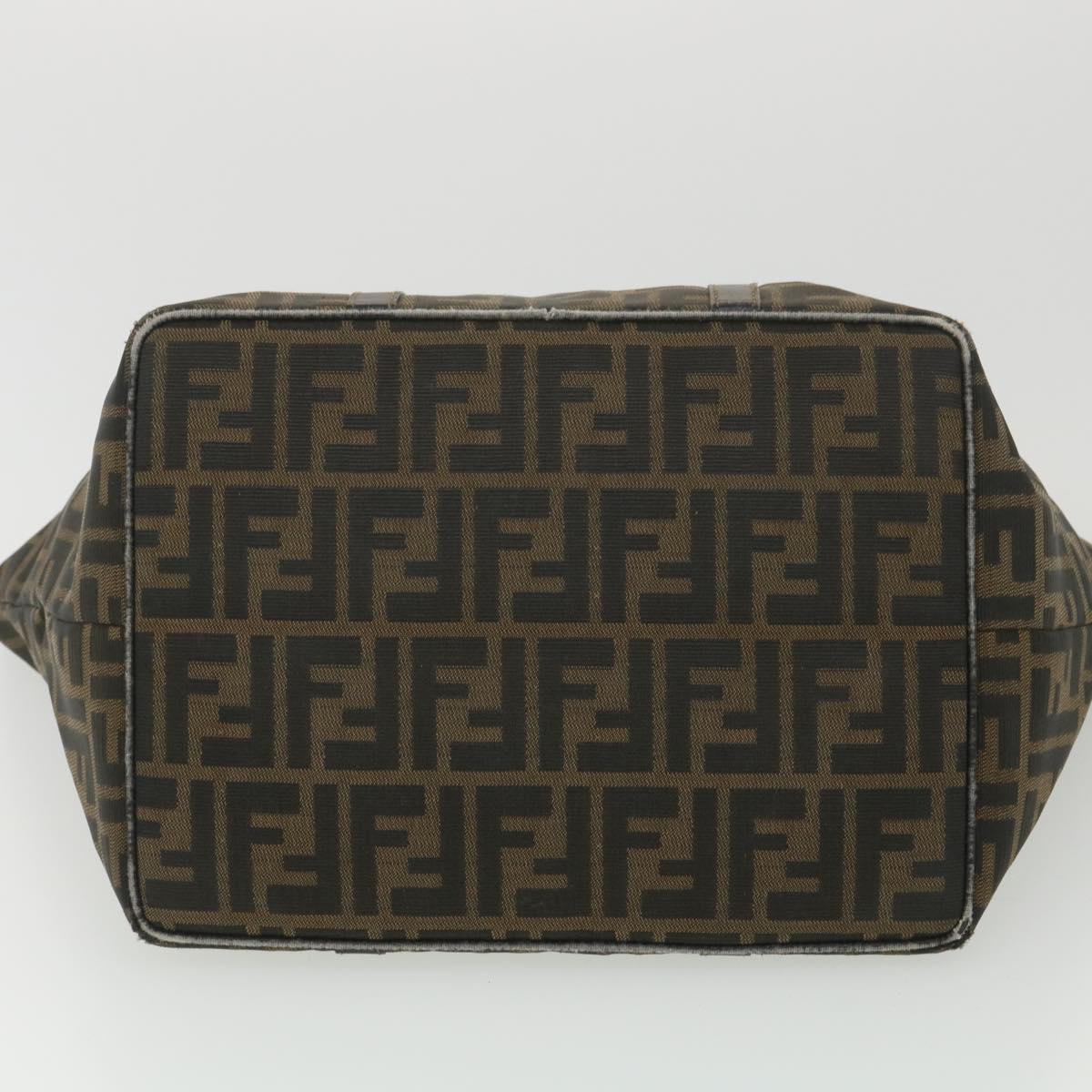 FENDI Zucca Canvas Hand Bag Black Brown 38724