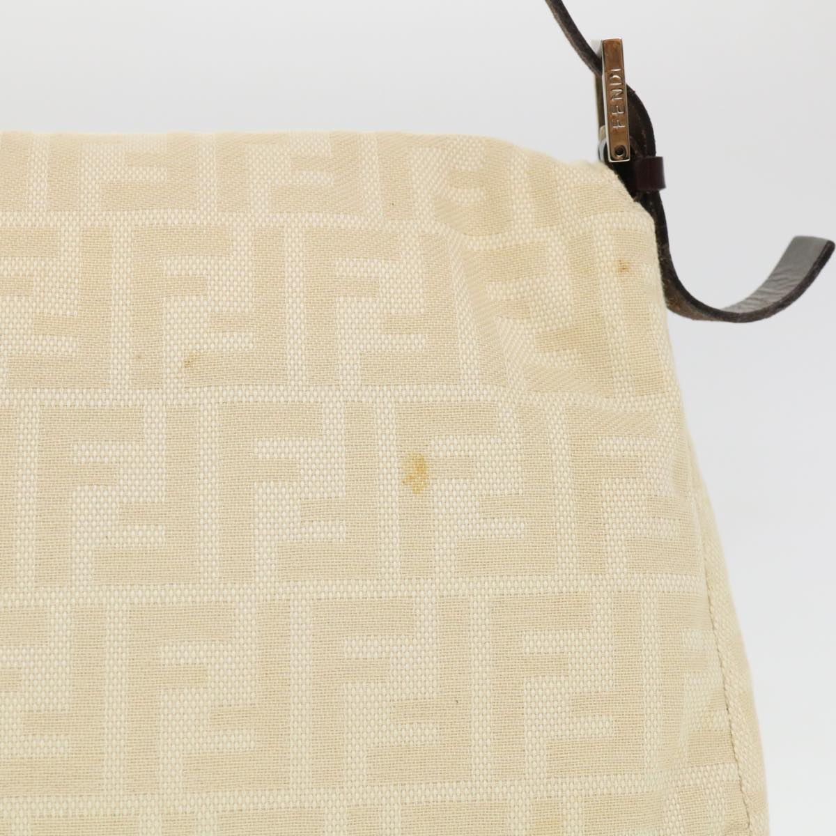 FENDI Zucca Canvas Mamma Baguette Shoulder Bag Cream 2119 26325 009 38788
