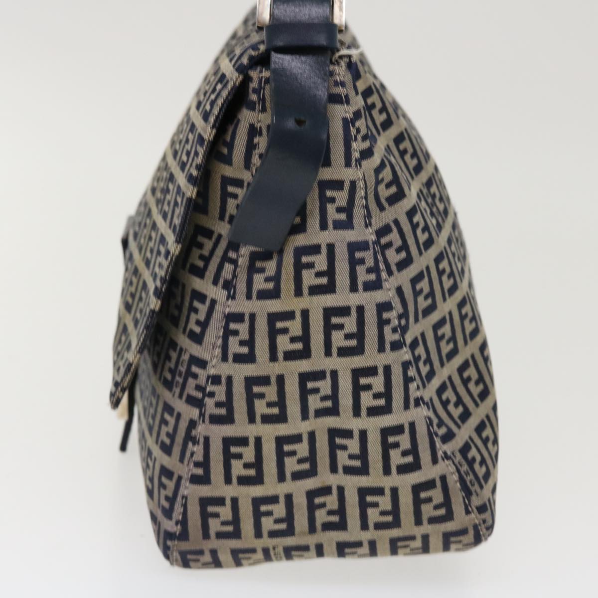 FENDI Zucchino Canvas Mamma Baguette Shoulder Bag Nylon Navy 26325 38903