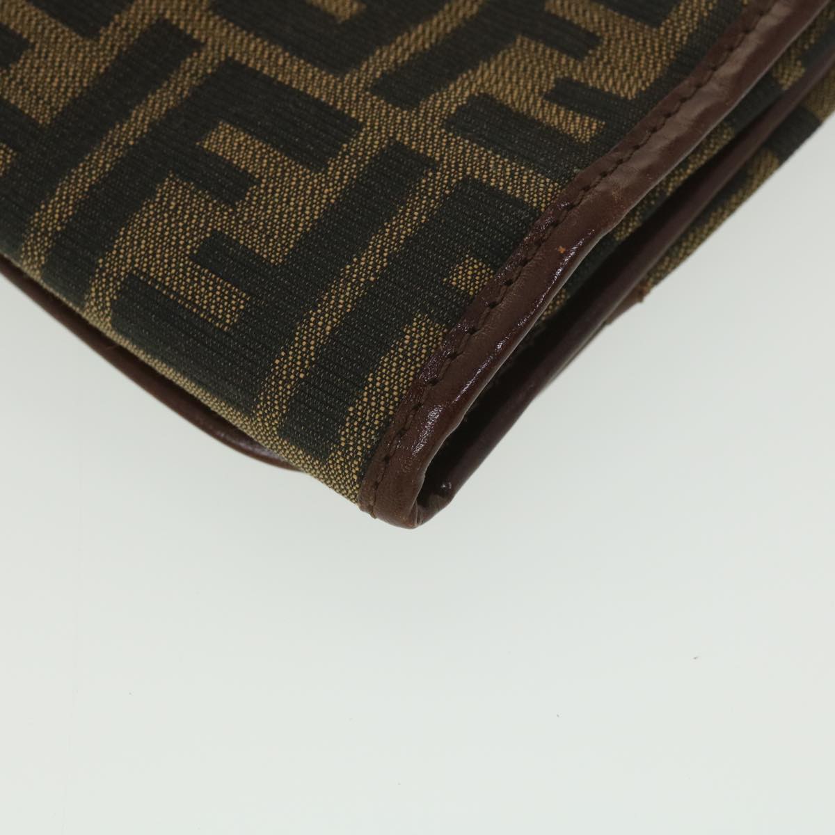FENDI Zucca Canvas Clutch Bag Black Brown 38923